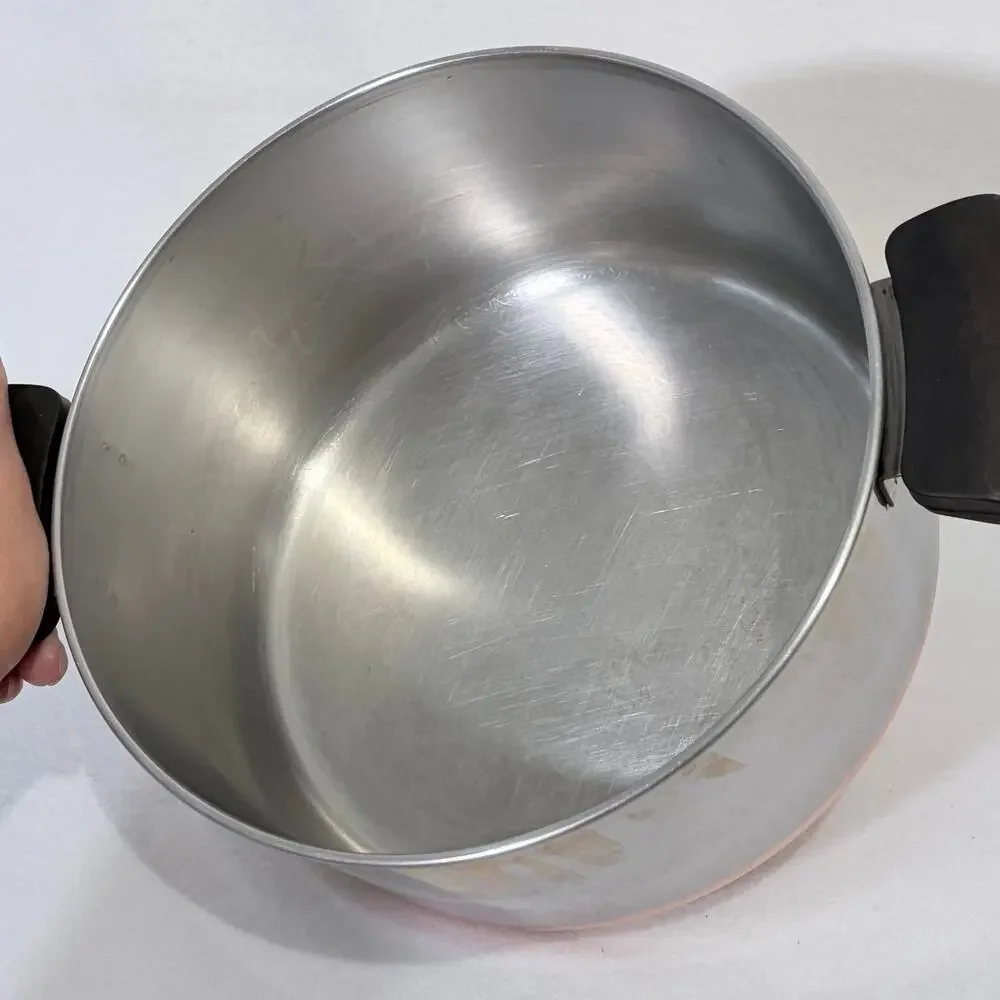 Revere Ware 1801 4 1/2 Qt Stainless Steel Stock Pot with Lid Double Ring Stamp